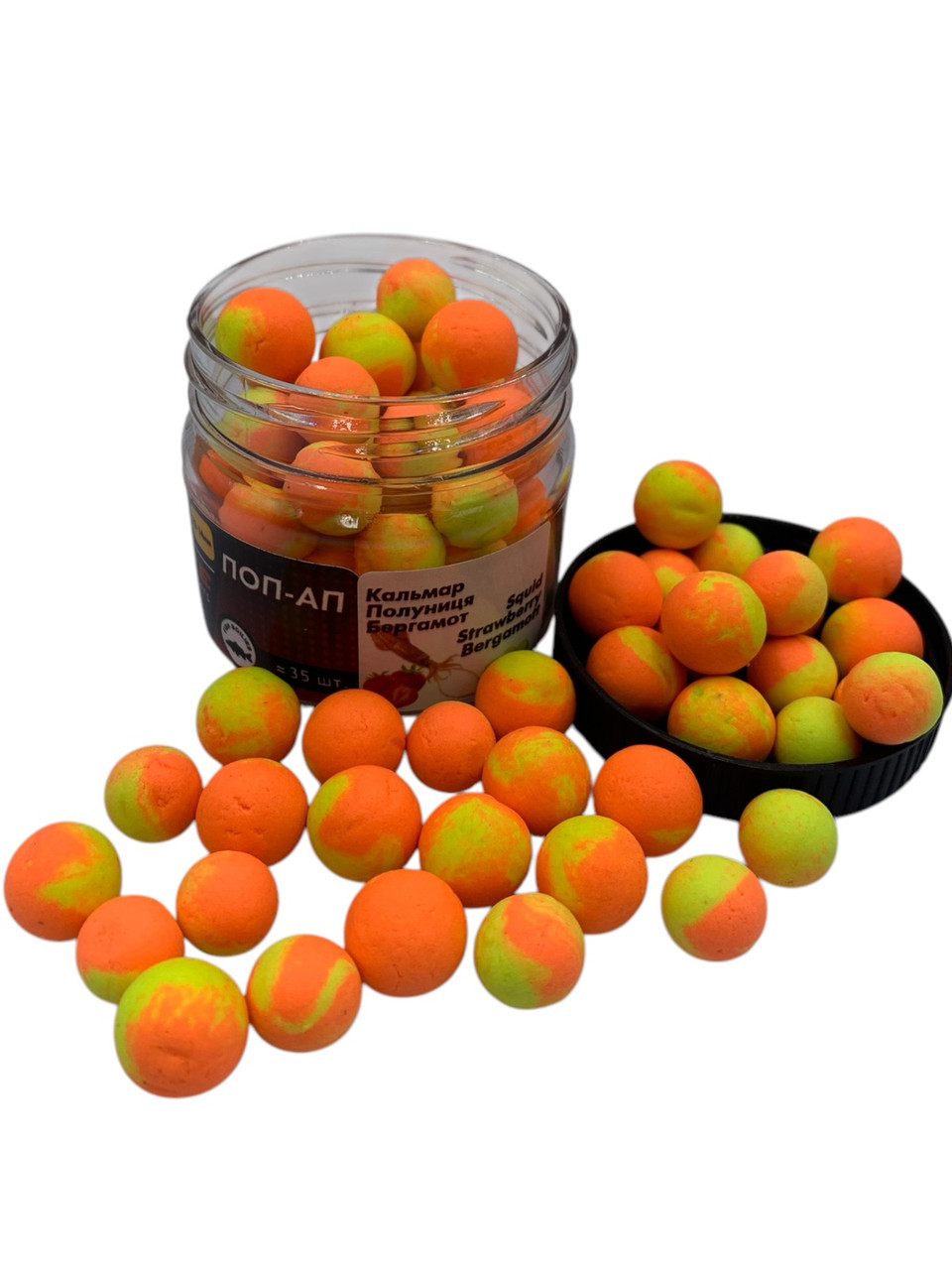 Плаваючий Бойл, поп ап мікс Кальмар Полуниця Бергамот (Squid Strawberry Bergamot ) 12-14 мм Carp Drive