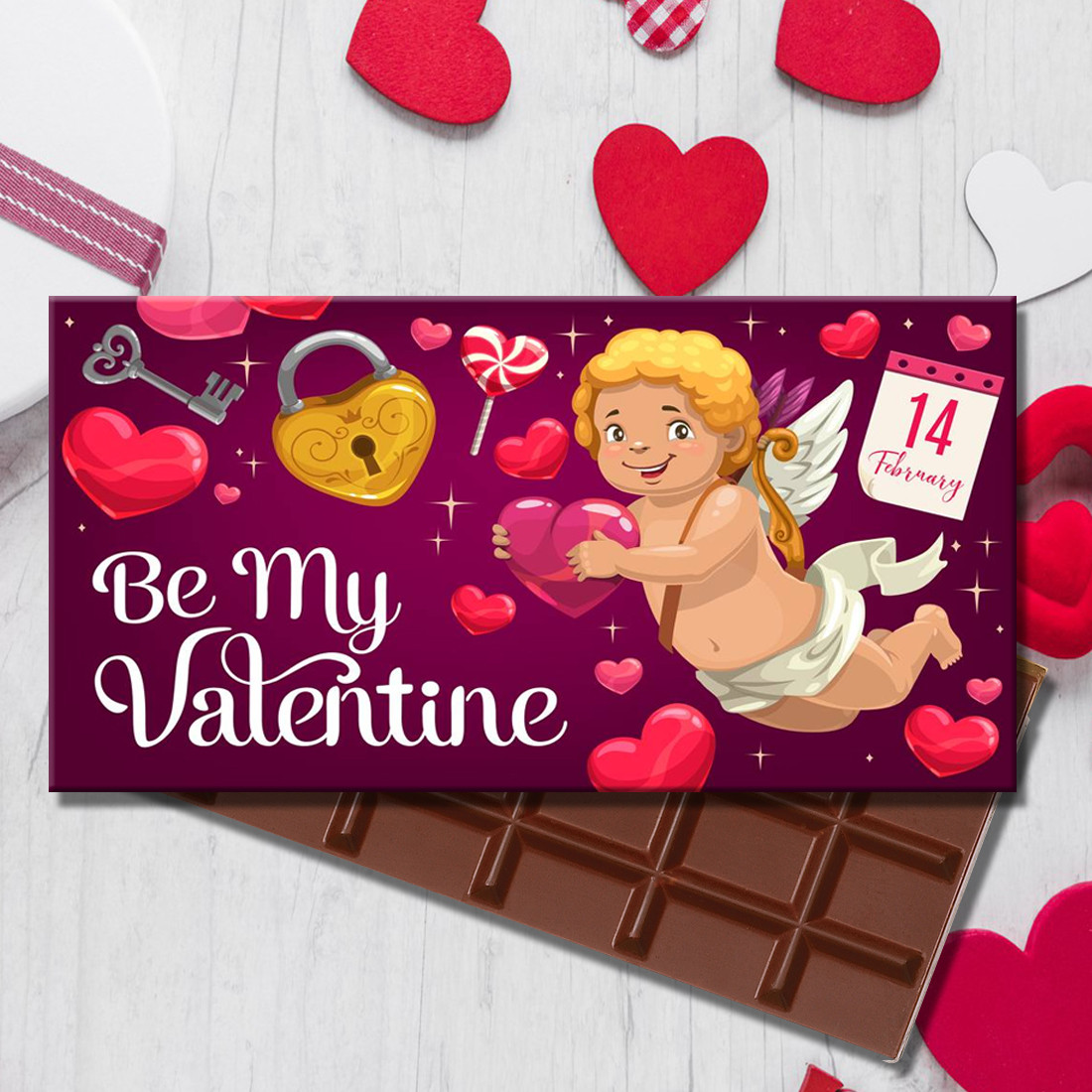 Шоколад із днем Святого Валентина. Подарунок парню/дівчина на день Валентина, фото 1