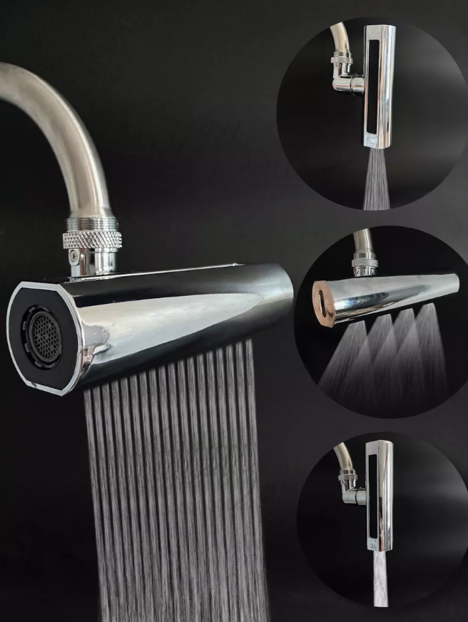 Велика насадка на кухонний кран Stenson R97277 з 4 режимами і поворотом на 360°