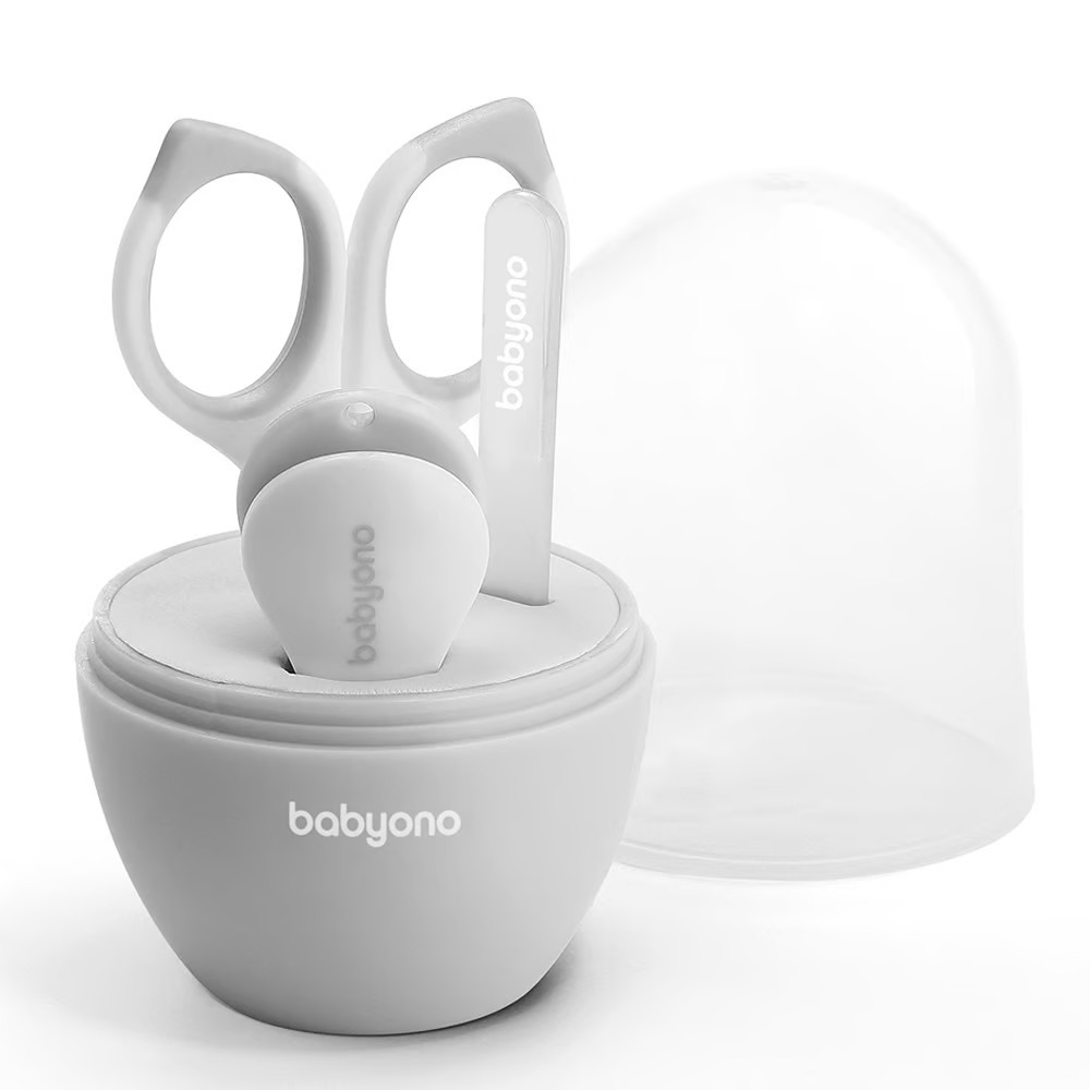 Косметичний набір (пилочка, ножиці, щипчики) "BabyOno", Сірий
