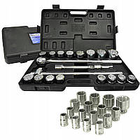 Набір торцевих ключів 3/4 дюйми 21 шт. CrV сталь Geko G10111, Комплект 12-гранних головок з головкою 3/4" Кейс