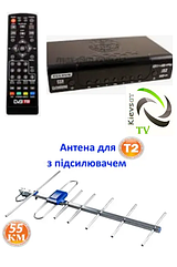 Т2 приймач TCL DVB-T9 | PVR запис програм, TimeShift , LED дісплей та кнопки керування на передній панелі + зовнішня T2 антена Eurosky | комплект кабель 10 метрів та підсилювач 5V, 23db