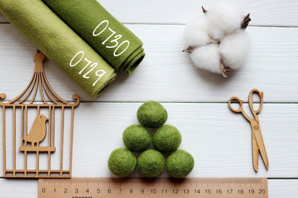 Вовняні кульки 2,5см №11 мох, фото 1