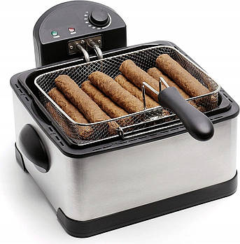 Фритюрниця Clatronic FR 3195 — 4 л, 2000 Вт, 3 кошики, нержавіюча сталь