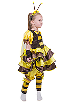 Карнавальний костюм Бджілка №2 для дівчинки з атласної тканини р. 100-120