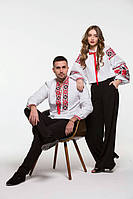 Вишиванка парна “Квіти зорі” білі