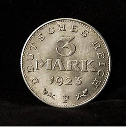 Монета сувенір 3 марки 1923 р., Німеччина (3-я річниця Веймарської конституації).