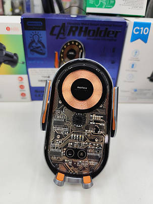 Holder з БЗП Remax RM-C17 Ultrathin Metal Smart Infrared Sensor Wireless (Чорно-сірий), фото 3