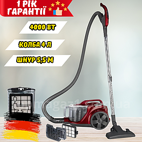 Пилосос контейнерний для дому 4000 Вт Zepline пилосос циклонний безмішковий на 4 л з довгим шнуром колбовий