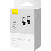 Кабель Baseus CoolPlay Series Fast Charging Cable Type-C to Type-C 100W (CAKW000202) 1m White, фото 4