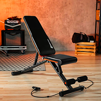 Лава спортивна з еспандерами для рук багатофункціональна лава тренувальна складна для жиму