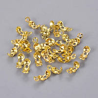 Калоти із заліза 75 шт 6х3 мм затискачі кінцевики для бус колір золото
