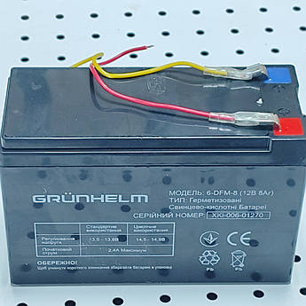 Акумулятор для оприскувача Forte, Grunhelm, Дніпро-М (12В 8Ач) оригінал