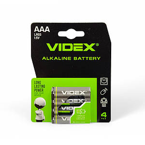 Батарейки AAA (LR03) Videx Alkaline (1.5v) 4шт