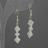 Сережки Перламурт конюшина 6мм+- L- 43мм+- купити біжутерію дешево оптом в інтернеті