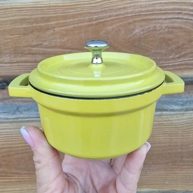 Каструля кокотниця Maestro MR-4010, 0.25 л, жовта, алюмінієва з кришкою та антипригарним покриттям