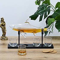Набір для віскі Акула бізнесу графін 1000 мл та 4 склянки 300 мл