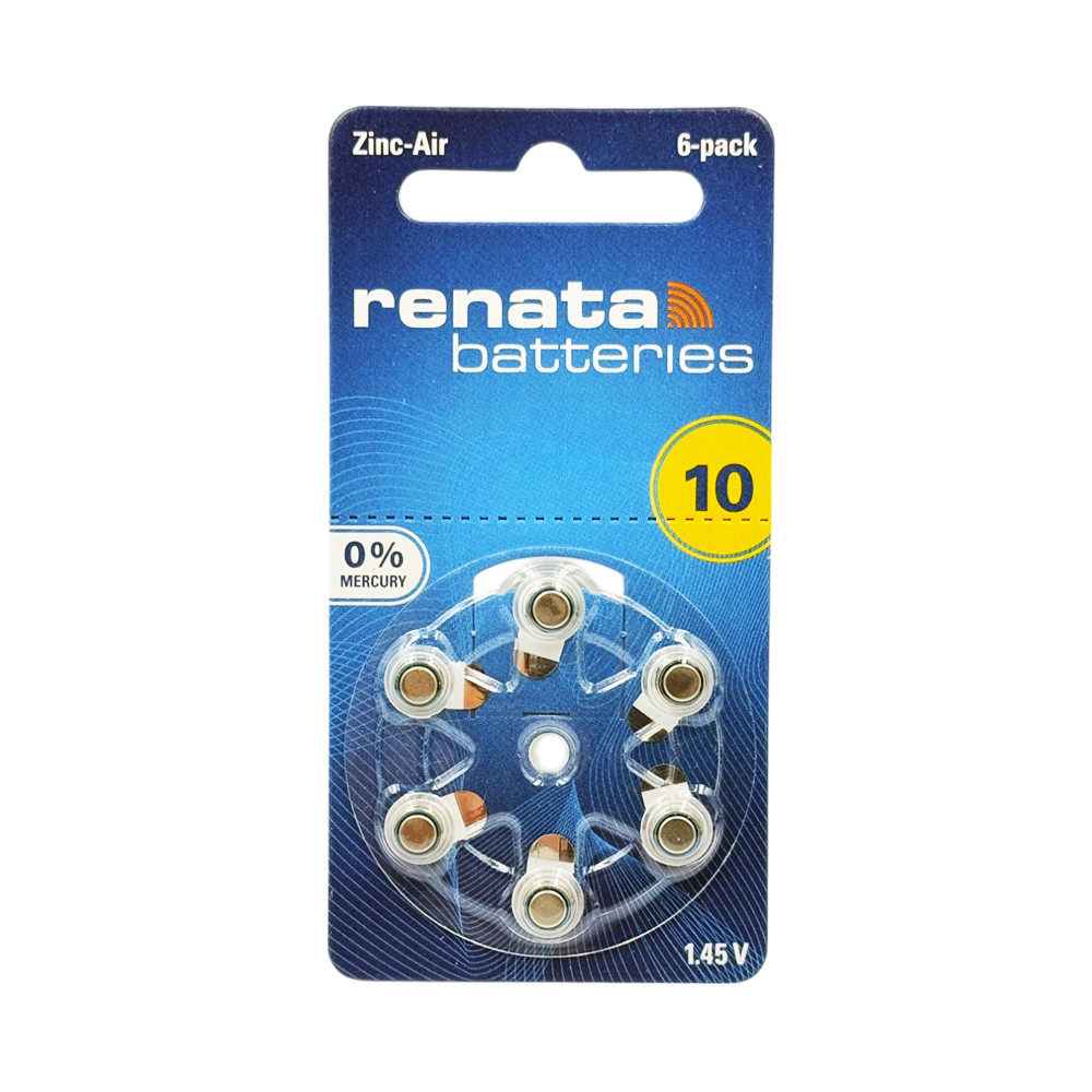 Батарейки ZA-10 (PR70) Renata Zinc-Air (1.45v) 6шт.