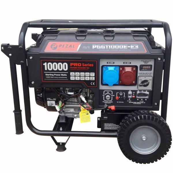 Бензиновий генератор PEZAL PGG11000E-E3 + олива (8.5 кВт, ~3ф, 400 В), фото 1