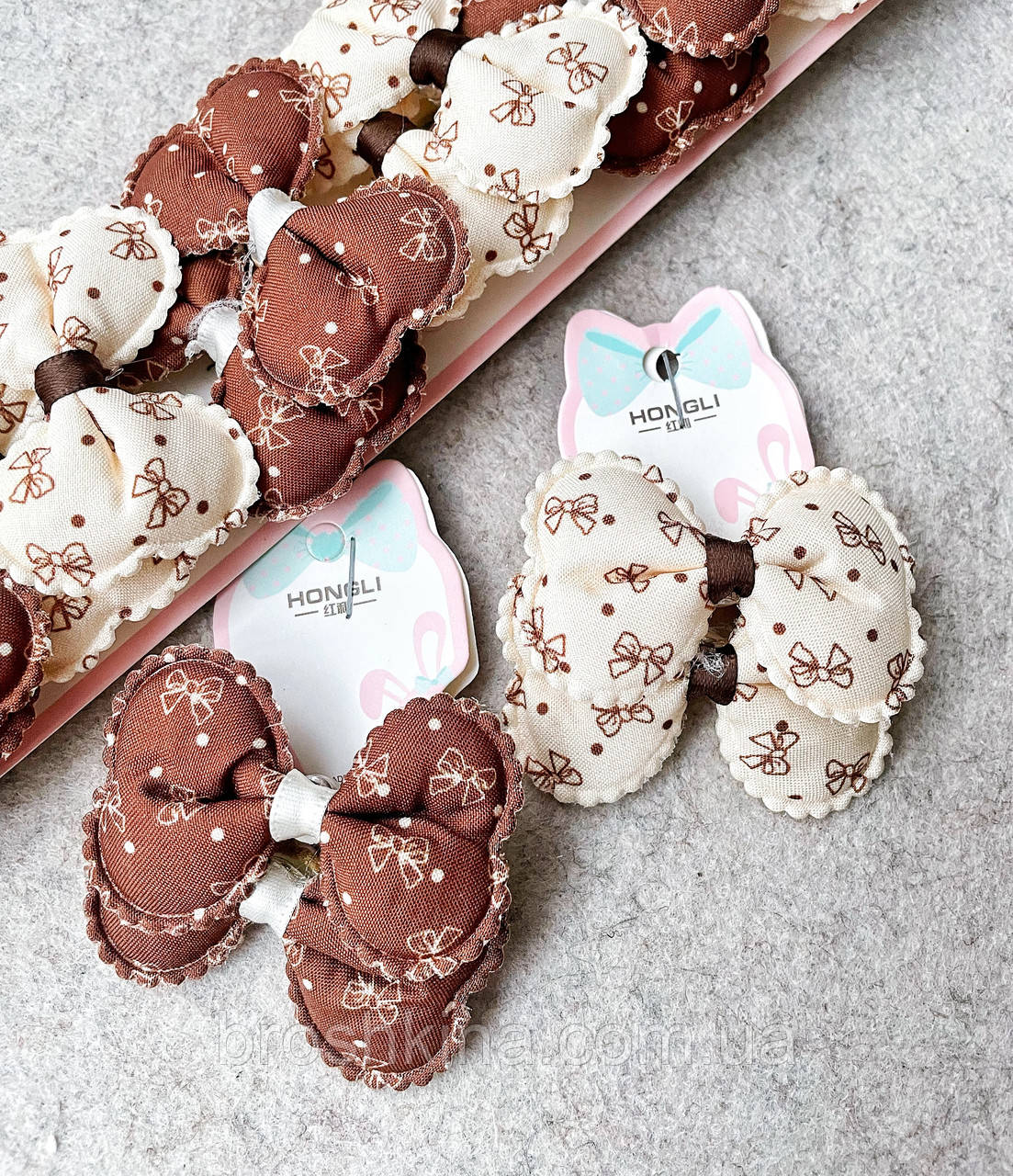 Дитячі гумки для волосся тканина Ø 3.5 см 10 пар/пач БАНТ, фото 1