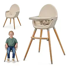 Стільчик для годування 2 в 1 Kinderkraft Fini 2 Beige (KHFINI02GRY0000), фото 3
