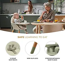 Стільчик для годування 2 в 1 Kinderkraft Fini 2 Green (KHFINI02GRY0000), фото 3