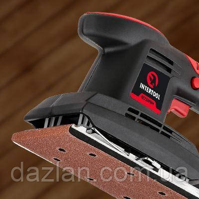Шліфмашина вібраційна 200 Вт, 11000 кол./хв., платформа 187*90 мм INTERTOOL WT-0521 Шліфмашина вібраційна 200 Вт, 11000 кол./хв., платформа 187*90 мм INTERTOOL WT-0521