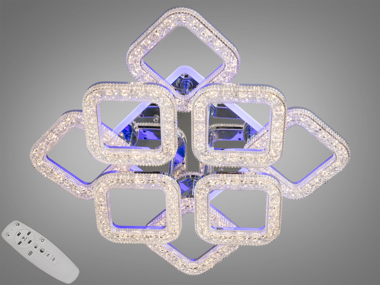 Світлодіодна люстра з пультом, підсвіткою, 90W, золотиста, фото 1