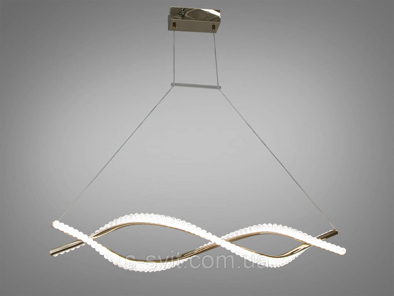 Підвісна лінійна світлодіодна люстра для кабінету, 55W, золотиста, фото 1