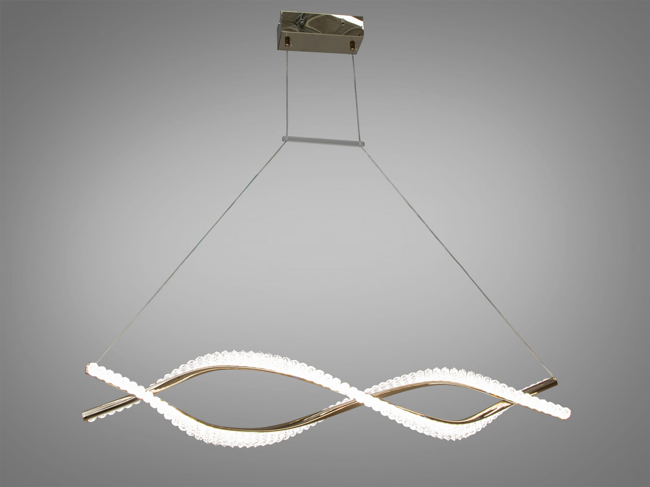 Золота лінійна LED люстра для інтер'єру