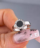 Срібне жіноче кільце Bvlgari, РОДІЙ, фото 3