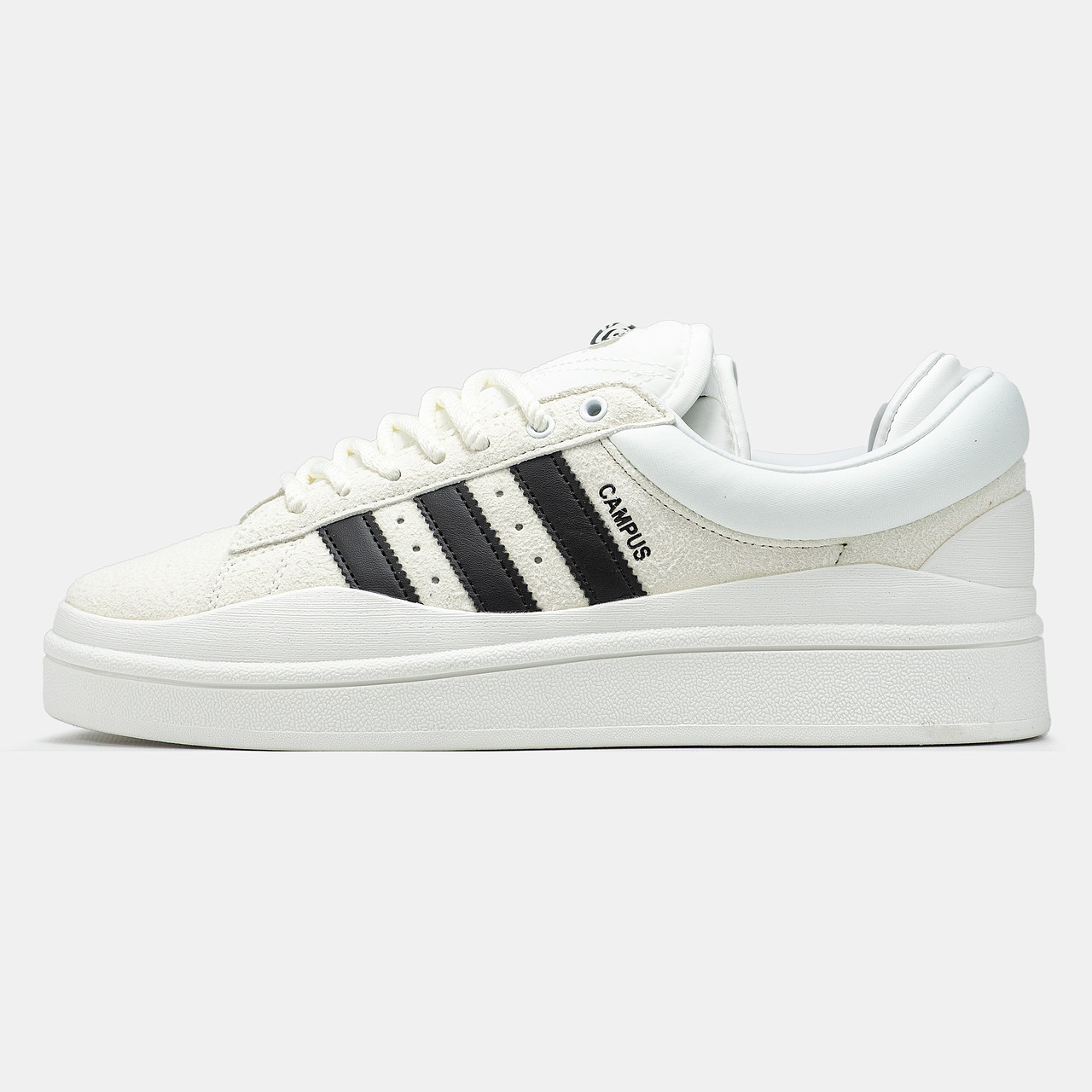 Жіночі Кросівки Adidas Campus x Bad Bunny White Black / Адідас Кампус Бед Банні Білі з Чорні
