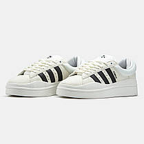 Жіночі Кросівки Adidas Campus x Bad Bunny White Black / Адідас Кампус Бед Банні Білі з Чорні, фото 5