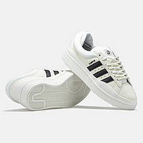 Жіночі Кросівки Adidas Campus x Bad Bunny White Black / Адідас Кампус Бед Банні Білі з Чорні, фото 6