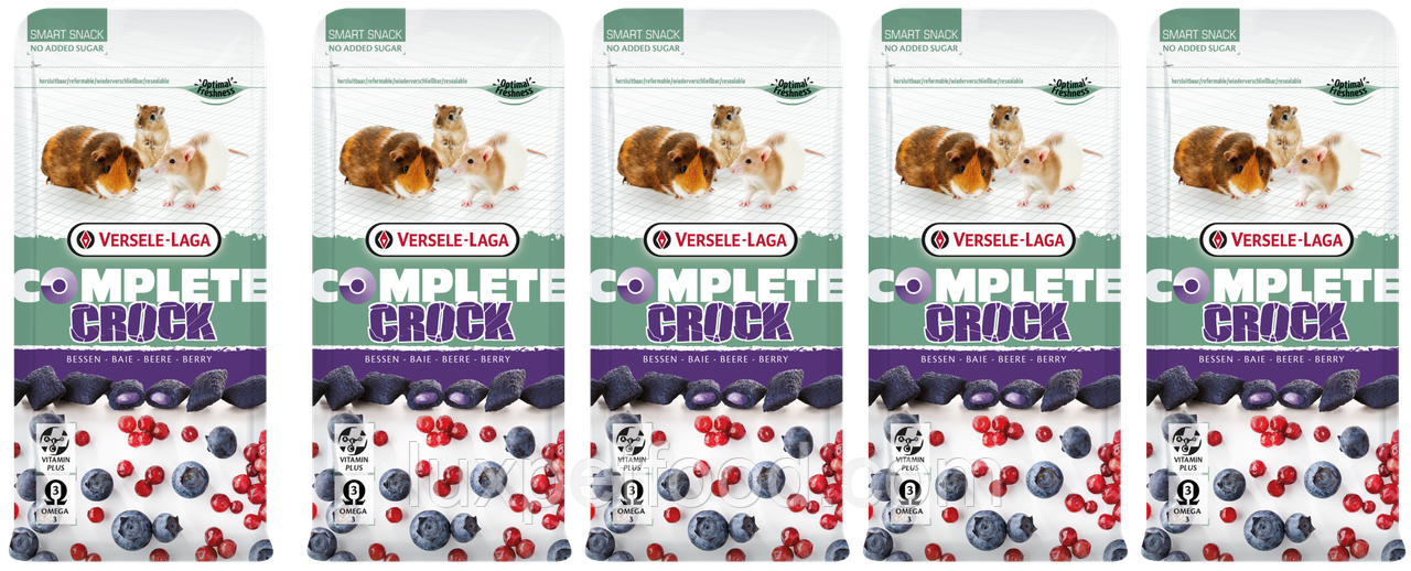 Ласощі для кроликів гризунів Versele-Laga Complete Crock Berry з ягодою 5x50г ласощі для гризунів ВЕРСЕЛЕ-ЛАГА КРОК КОМПЛІТ ЯГОДИ
