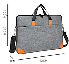 Сумка для ноутбука до 17,3" сумка під ноутбук 17 дюймів на ремені м'яка поверхня Чорна, фото 8