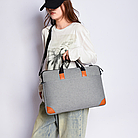 Сумка для ноутбука 13.3" сіра портфель під ноутбук макбук 13 дюймів з плечевим ремінем сірий, фото 7