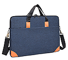 Сумка для ноутбука 14.1" синя портфель під ноутбук 14 дюймів з плечевим ремінем синій, фото 2