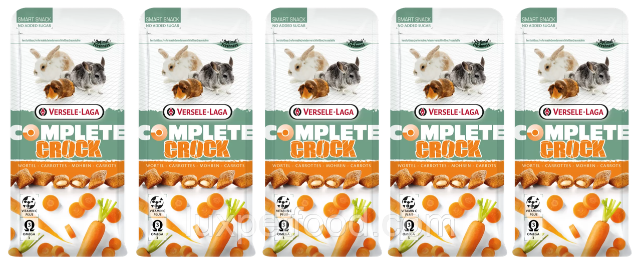 Ласощі для кроликів гризунів Versele-Laga Complete Crock Carrot з морквою 5шт ласощі для гризунів ВЕРСЕЛЕ-ЛАГА КРОК КОМПЛІТ МОРКВА