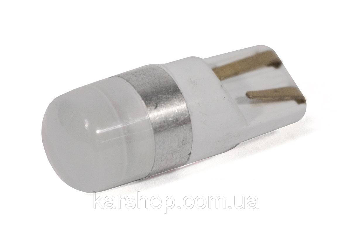 Світлодіодна лампа StarLight T10 2 діоди 2835 12 V 0,5 W WHITE/матова лінза/пластиковий цоколь/сірий