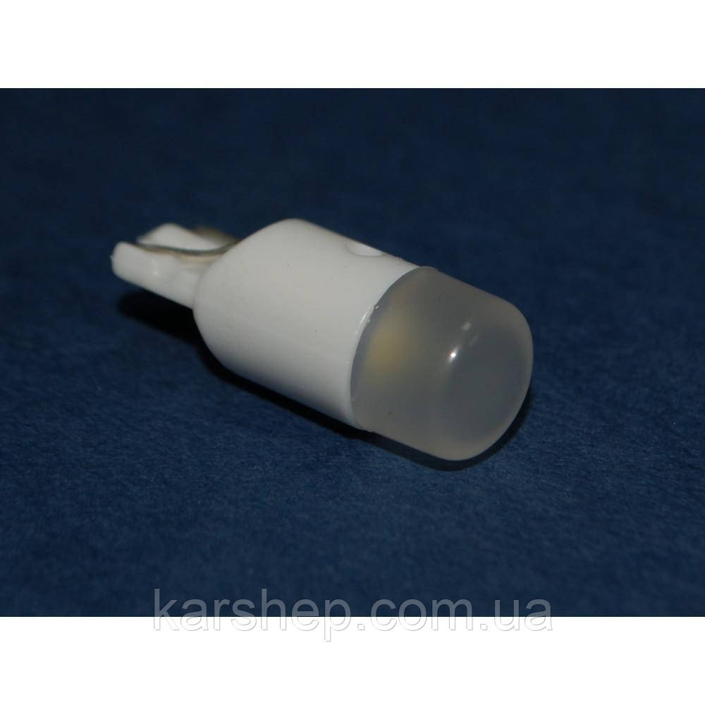 Світлодіодна лампа T10 1 діод 1 W W2,1x9,5d WHITE 12V матова колба