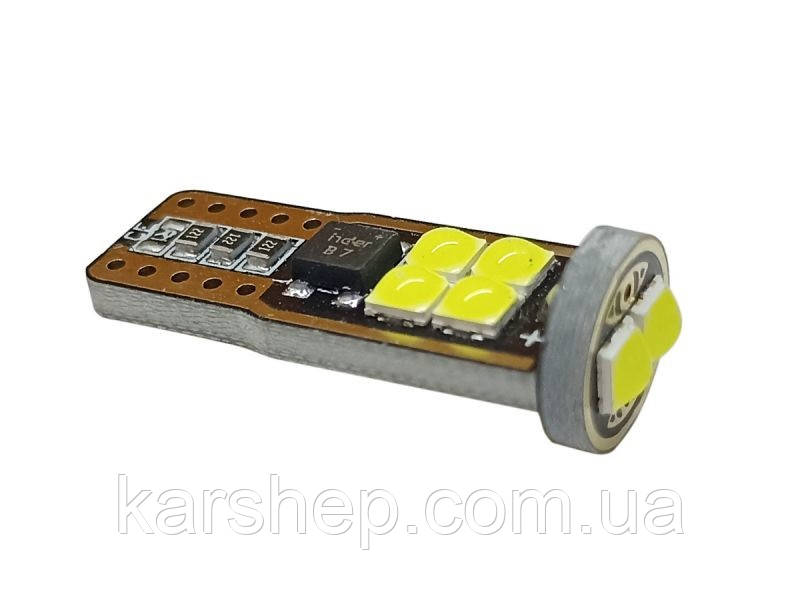 Світлодіодна лампа AllLight T10 10 діодів 3030 W2,1x9,5d 12 V з обманкою, друкована плата, WHITE