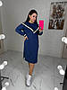 Р-ри 46-60 Спортивна трикотажна сукня з білою смужкою, фото 9