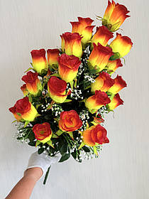 Штучні троянди . Великий букет штучних троянд ( 70 см , 36 бутонів )