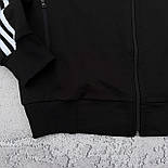 Спортивний костюм чоловічий весна осінь Adidas Адідас трикотаж чорний. Живе фото. Чоловічий костюм модний, фото 2
