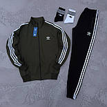 Спортивний костюм чоловічий весна осінь Adidas Адідас трикотаж чорний. Живе фото. Чоловічий костюм модний, фото 8