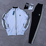 Спортивний костюм чоловічий весна осінь Adidas Адідас трикотаж чорний. Живе фото. Чоловічий костюм модний, фото 9