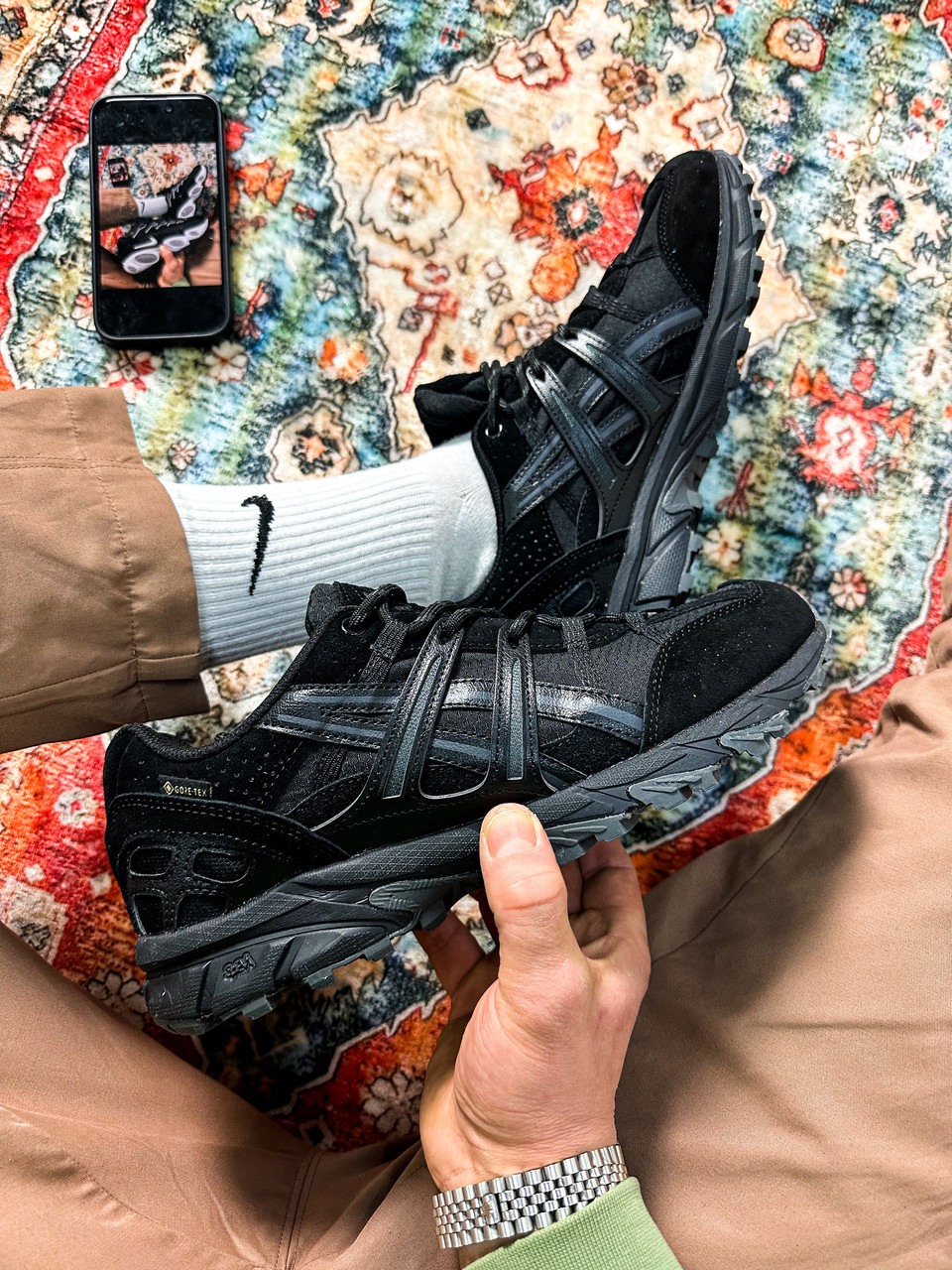 Зимові Чоловічі Кросівки Asics Gel-Sonoma 15-50 Gore-Tex Black / Асікс Гел-Сонома 15-50 Гор Текс Чорні