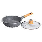 Сотейник із антипригарним покриттям, 2,7 л. Ø 24 см. сірий MGC, фото 4