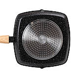 Сковорідка-гриль 28 см з антипригарним покриттям та знімною ручкою, чорний MGC, фото 3